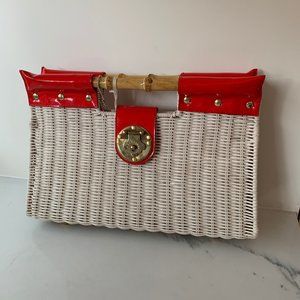 Jeanne Lottie straw clutch